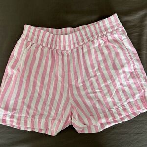 Old Navy Pink and White Striped High Waist Shorts
